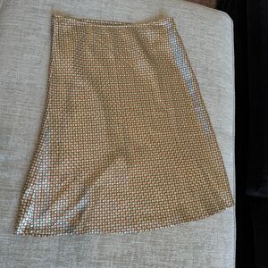 Natural Exchange Women's Satin Midi Skirt Retro & Geometric Sz 11